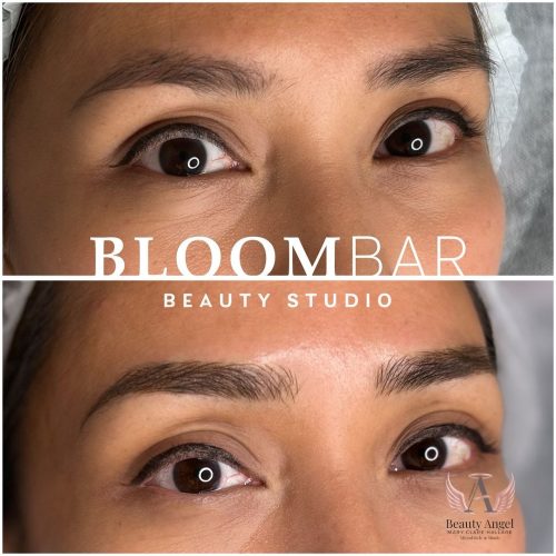 Before and after well-shaped brows