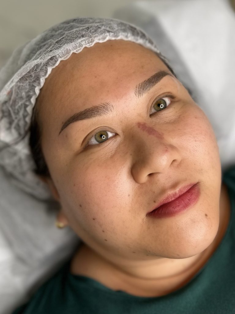 Microblading client Vanessa